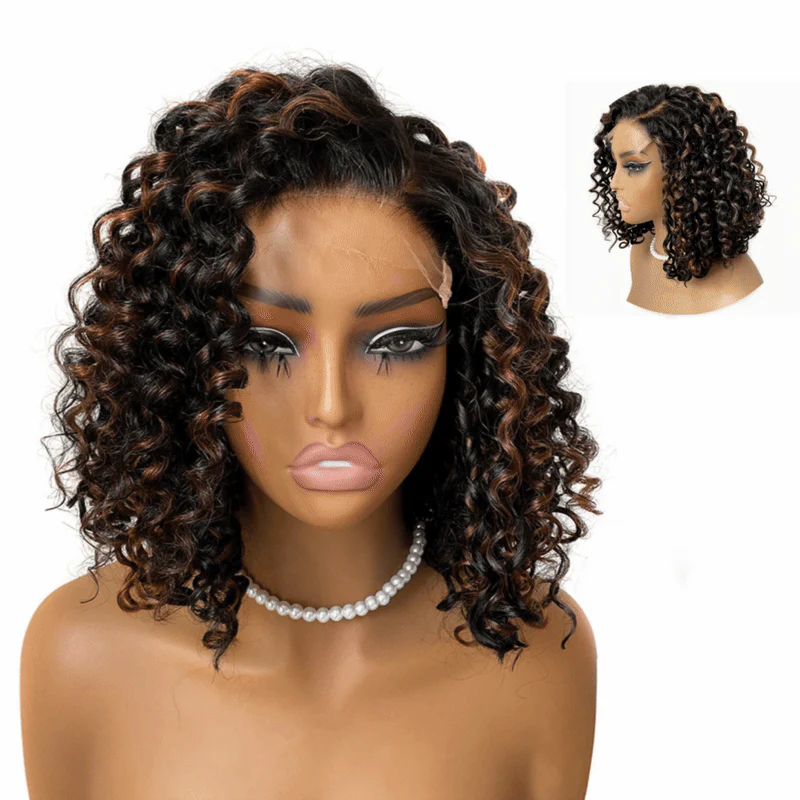 Top Simulated Highlight Curly Wear to Go 5x5 HD Lace Closure BOB Wig