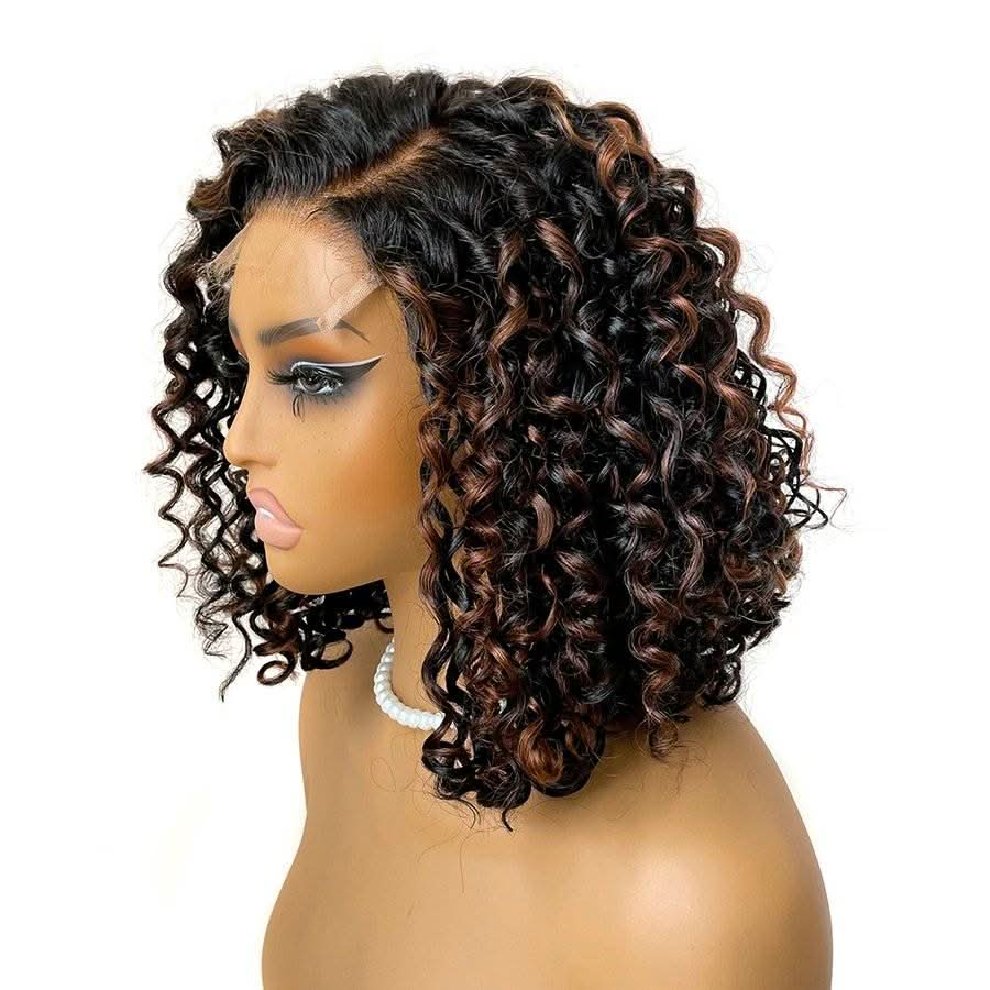 Top Simulated Highlight Curly Wear to Go 5x5 HD Lace Closure BOB Wig - Image 2