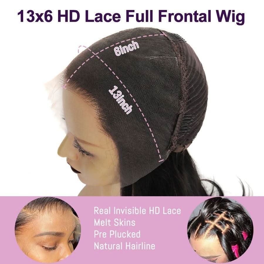 WOWANGEL Skinlike Real HD Lace 13X6 Full Frontal Wig Loose Deep Wave Pre Plucked - Image 3