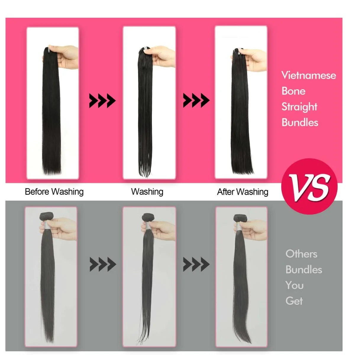 UK Shipping |16A Super Double Drawn Bundle Vietnamese Bone Straight Bundles 100% Human Hair - Image 8