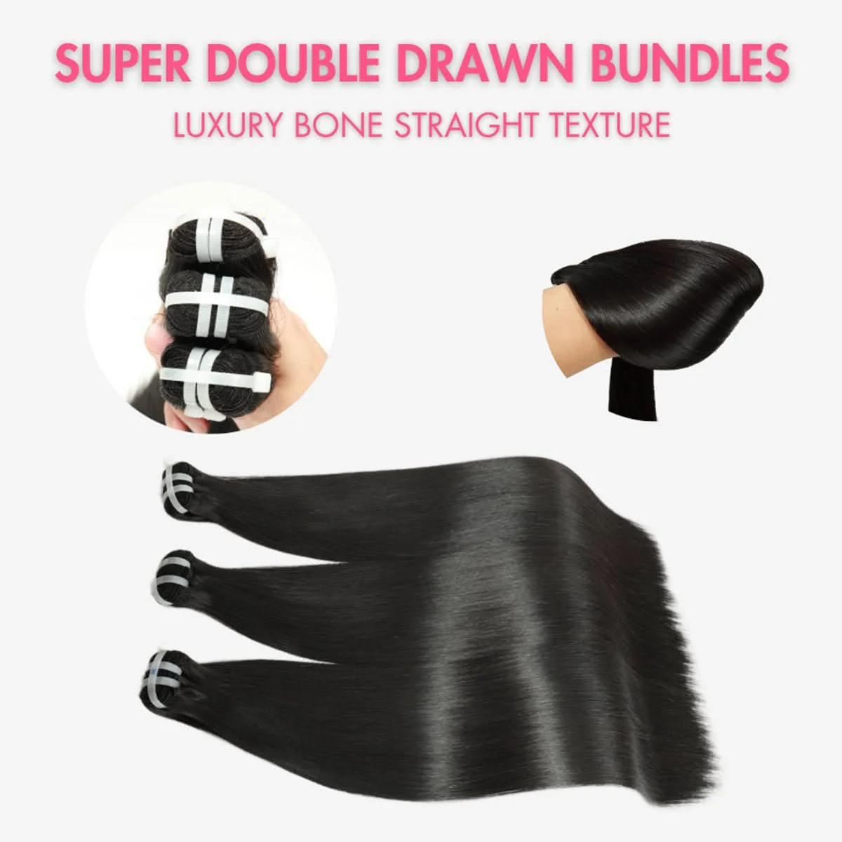 UK Shipping |16A Super Double Drawn Bundle Vietnamese Bone Straight Bundles 100% Human Hair - Image 9