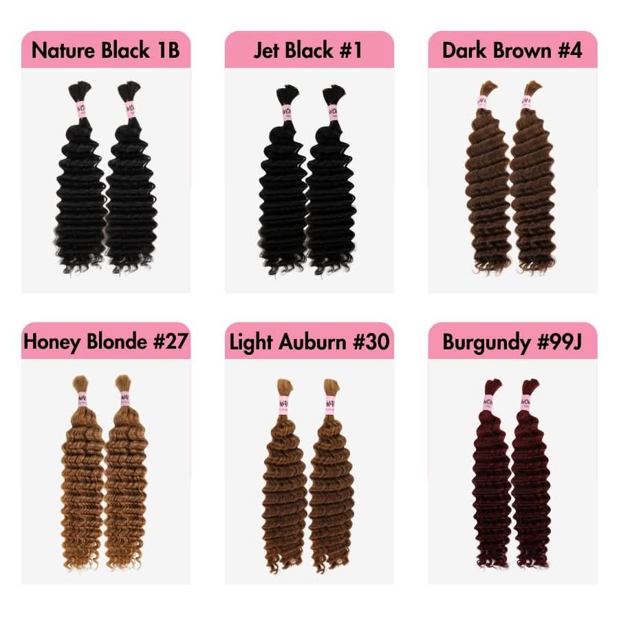 UK Shipping | #27/#4 Brown/ Black Color Human Braiding Hair For Boho Braids Deep Wave 100g - Image 2