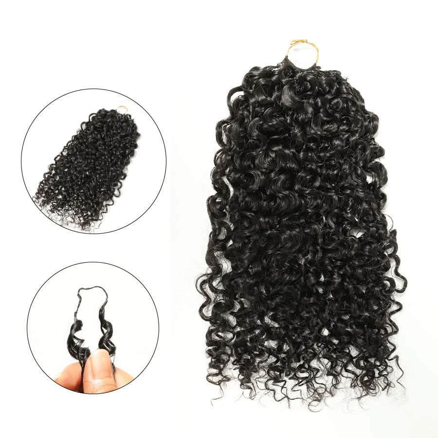 WOWANGEL Burmese Curly Pre-Separated Feather Crochet Human Hair Extensions