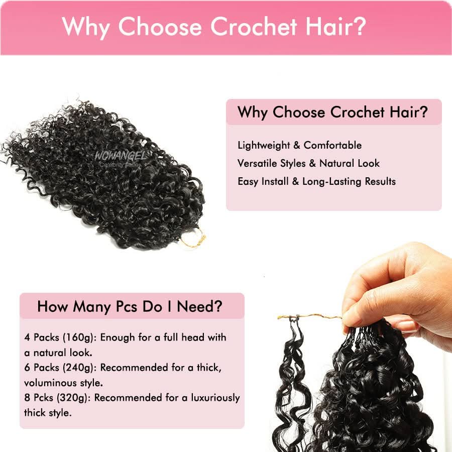 WOWANGEL Burmese Curly Pre-Separated Feather Crochet Human Hair Extensions - Image 4