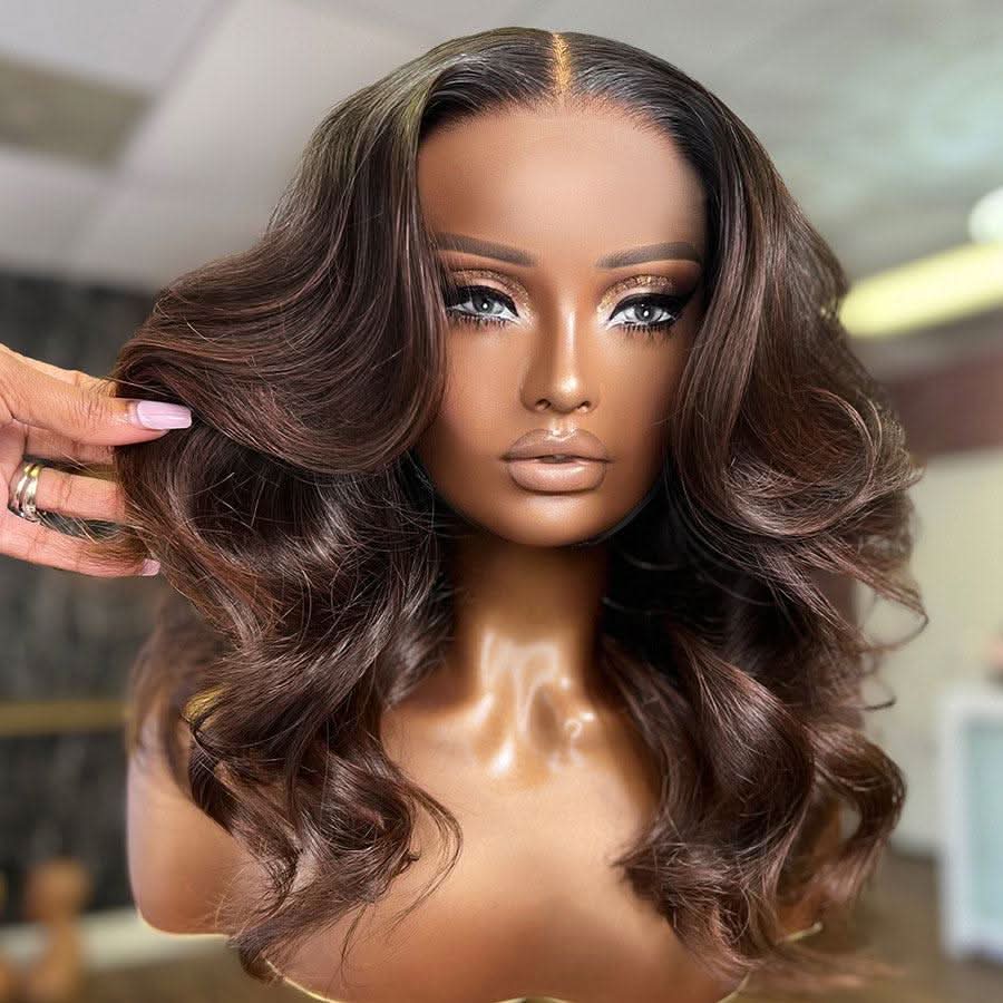 UK Shipping | Dark Auburn 5X5 HD Lace Closure Wig Body Wave Wear & Go Wig - Image 3