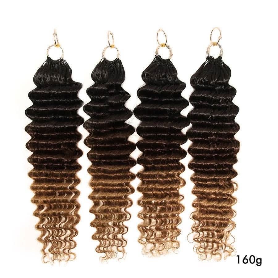 UK Shipping | Deep Wave 1B/4/30 Ombre Color Pre-Separated Feather Crochet Human Hair Extensions - Image 3