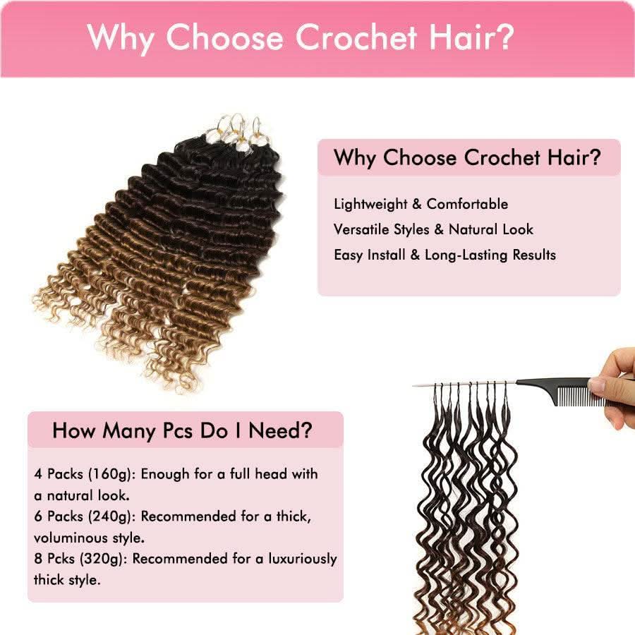 UK Shipping | Deep Wave 1B/4/30 Ombre Color Pre-Separated Feather Crochet Human Hair Extensions - Image 5