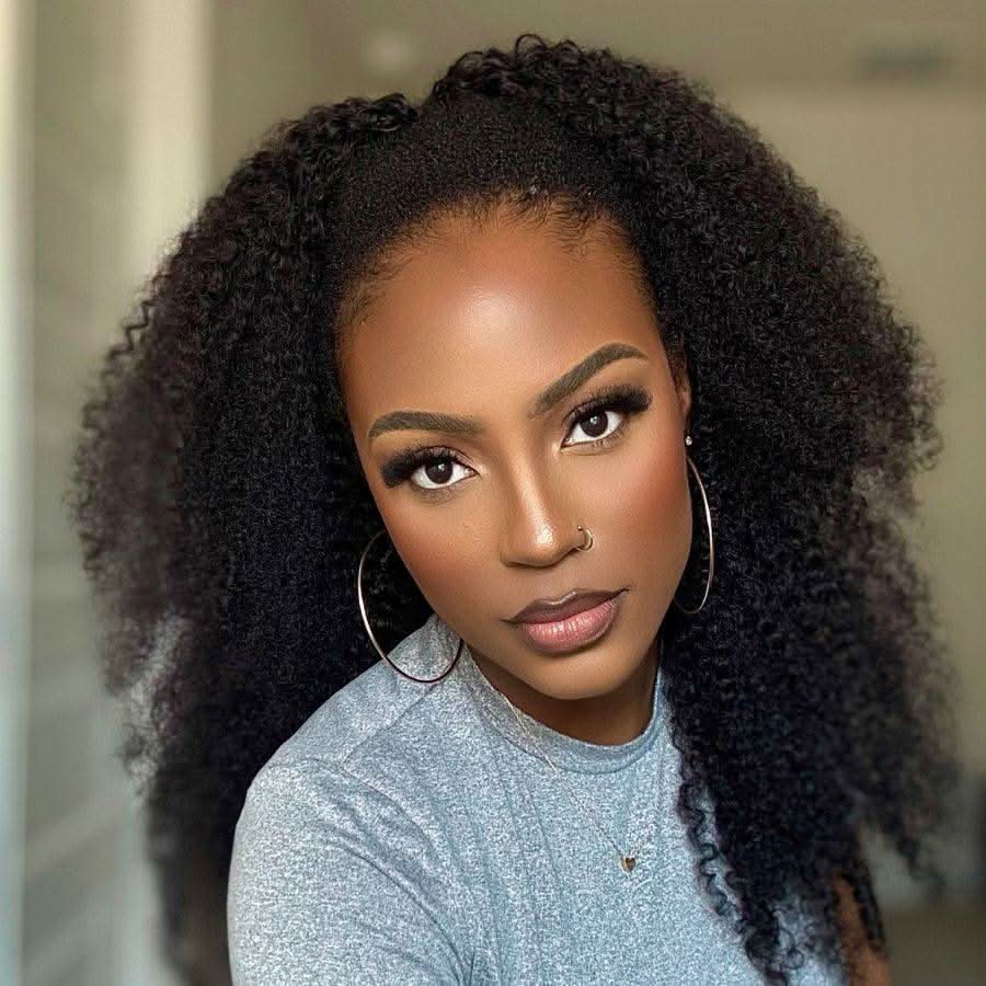 UK Shipping | Half Wig Kinky Curly Seamless Flip Over Wigs Beginner Friendly - Image 2