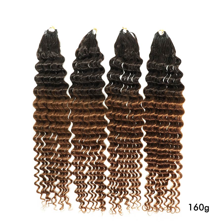 UK Shipping | Ombre Blonde Deep Wave Pre-Separated Feather Crochet Hair Extensions - Image 2