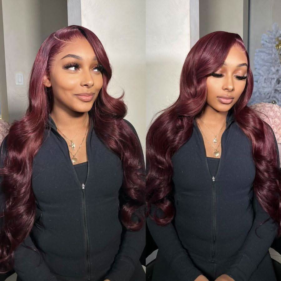 WOWANGEL Pre Everything 99J Burgundy 13X6 Lace Front Wigs Pre Max Wig - Image 3