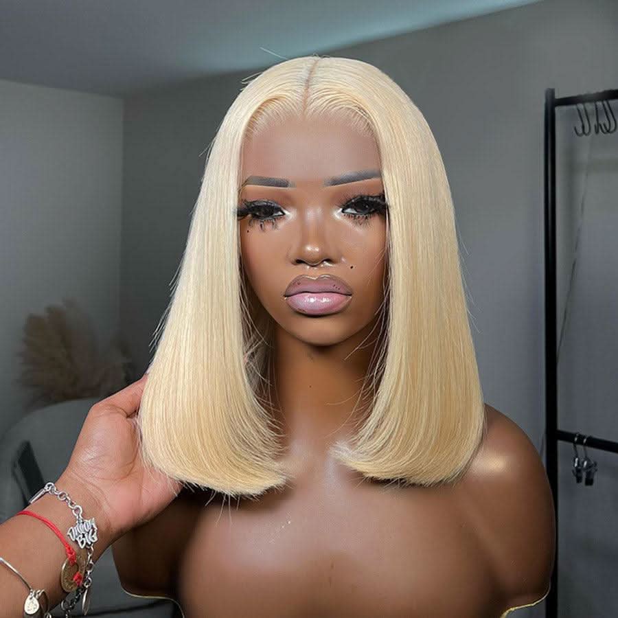 Upgrade Wear to Go Glueless 613# Blonde Bob Wig 5x5 Straight HD Lace Closure Wig - Image 4