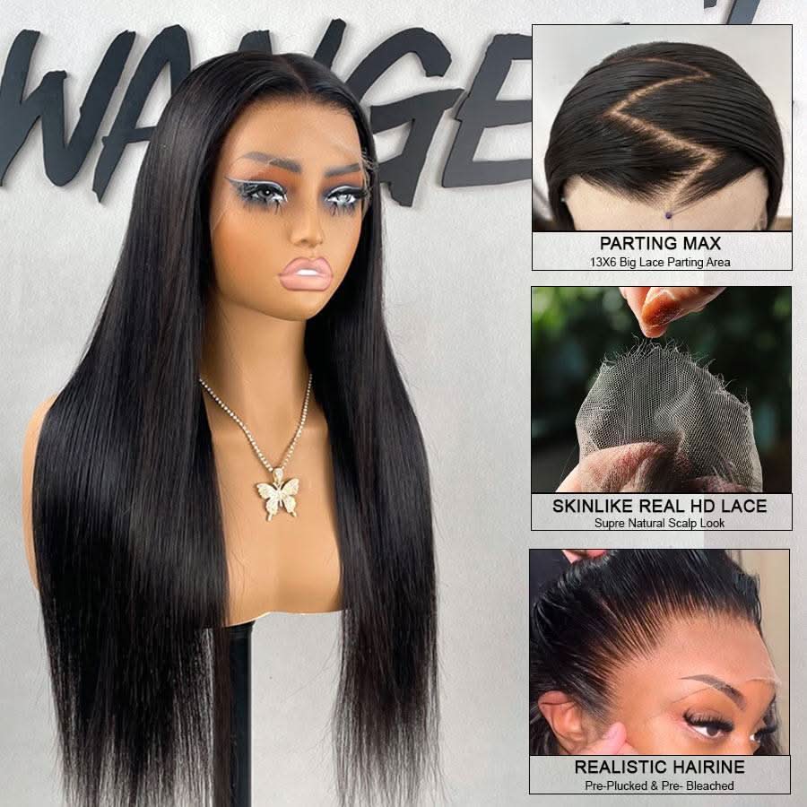 USA Shipping | 250% Density 13X6 HD Lace Front Wigs Silk Straight - Image 3
