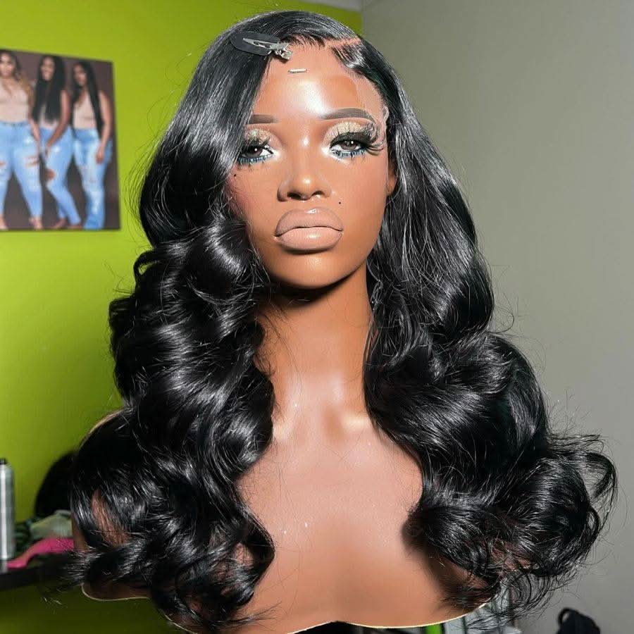 USA Shipping | 250% Density Jet Black Color 13X6 HD Lace Front Wigs Body Wave - Image 2