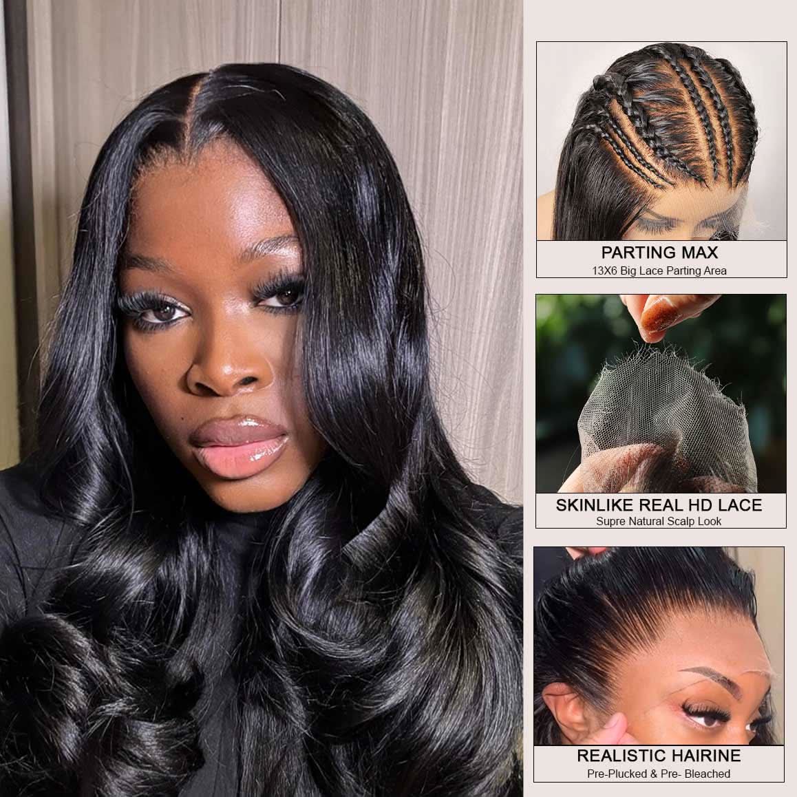 USA Shipping | Premium Raw Hair 13X6 HD Lace Full Frontal Wigs Body Wave 180% Density - Image 6