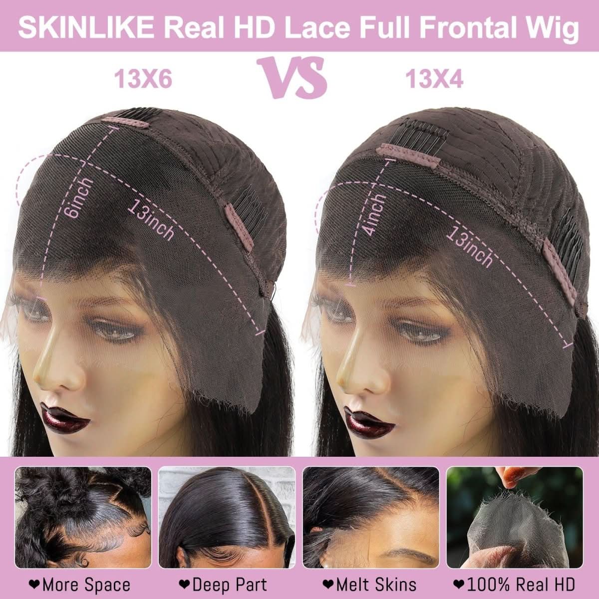 USA Shipping | WOWANGEL 13X6 Full Frontal HD Lace Wig Body Wave 180% Density - Image 5