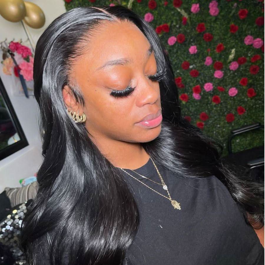 WOWANGEL Jet Black 13X6 Skinlike Real HD Lace Front Wig Silk Straight - Image 3