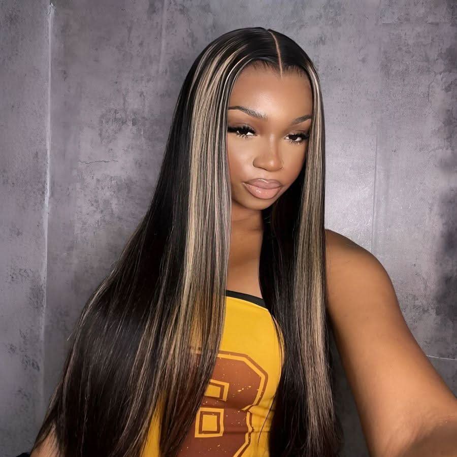 WOWANGEL 1B27 Highlight 13x6 Skinlike Real HD Lace Front Wig