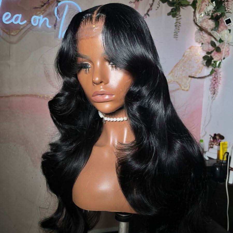 WOWANGEL 2X6 HD Lace Closure Wig Jet Black Wear to Go Glueless Wig
