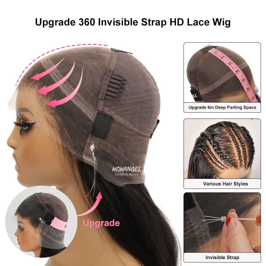 WOWANGEL 360 Invisible Strap HD Lace Wig Curly Pre Plucked Clean Hairline - Image 5