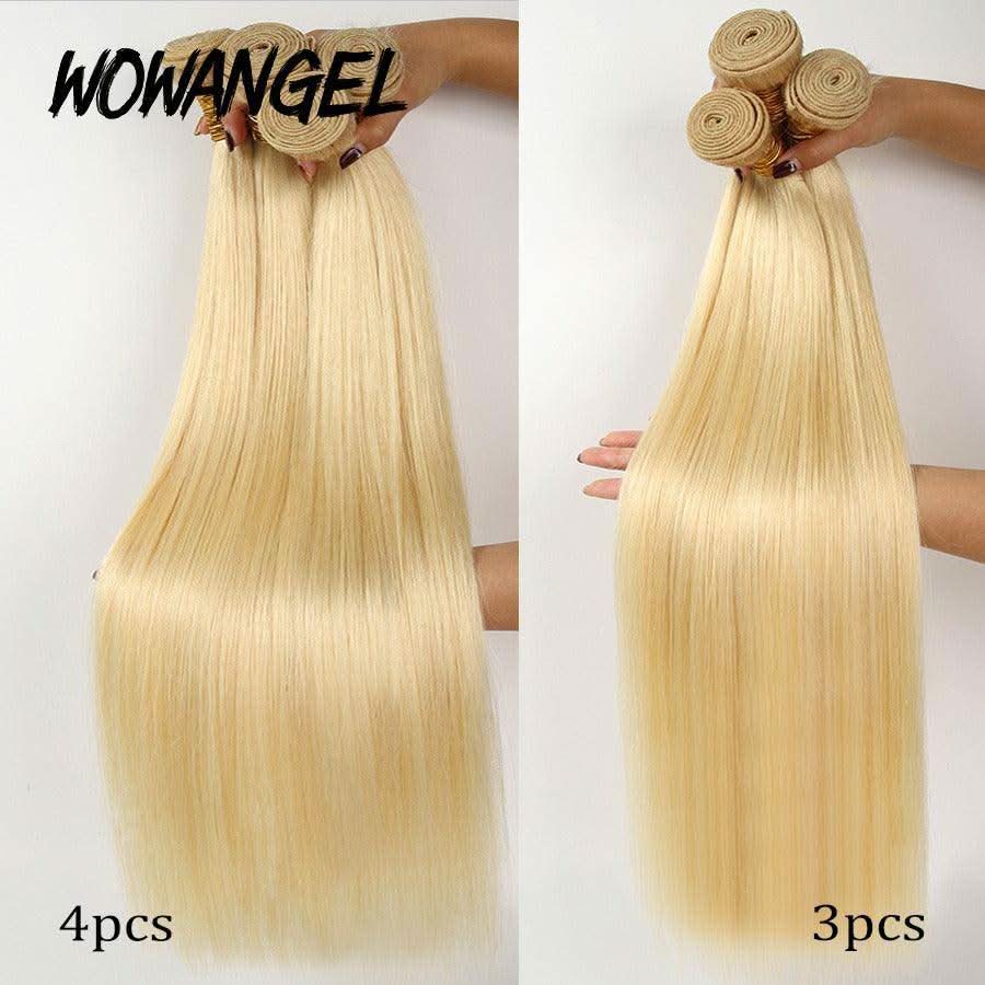 WOWANGEL 613# Blonde Bundles Deal 3pcs 100% Human Hair Weaves - Image 4