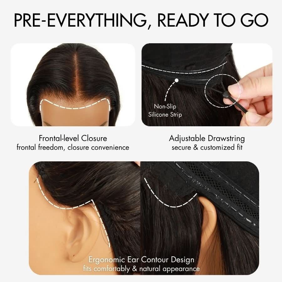 WOWANGEL #4 Dark Brown 7X6 Drawstring Glueless Wigs HD Lace Wigs - Image 5