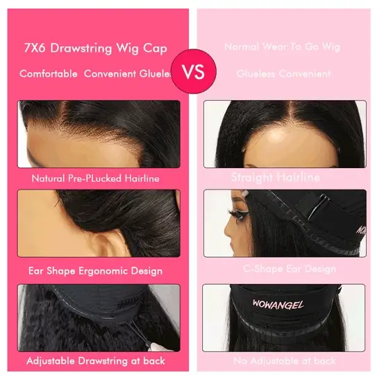WOWANGEL #4 Dark Brown 7X6 Drawstring Glueless Wigs HD Lace Wigs - Image 6