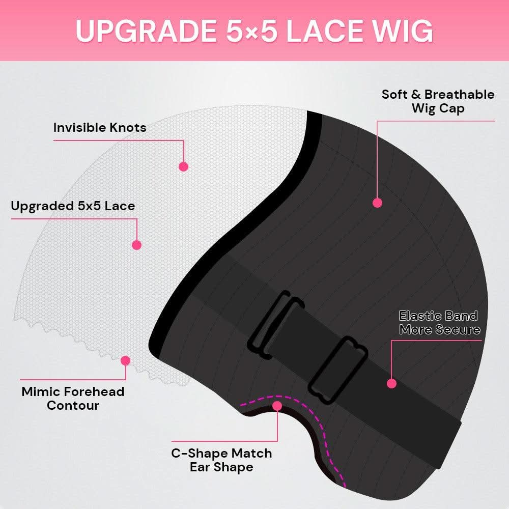 USA Shipping | 99J Burgundy 5X5 HD Lace Closure Wig - Image 4
