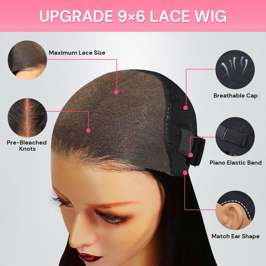 WOWANGEL 9X6 Wear to Go Glueless Wig Dark Reddish Brown HD Lace Wigs Body Wave - Image 3