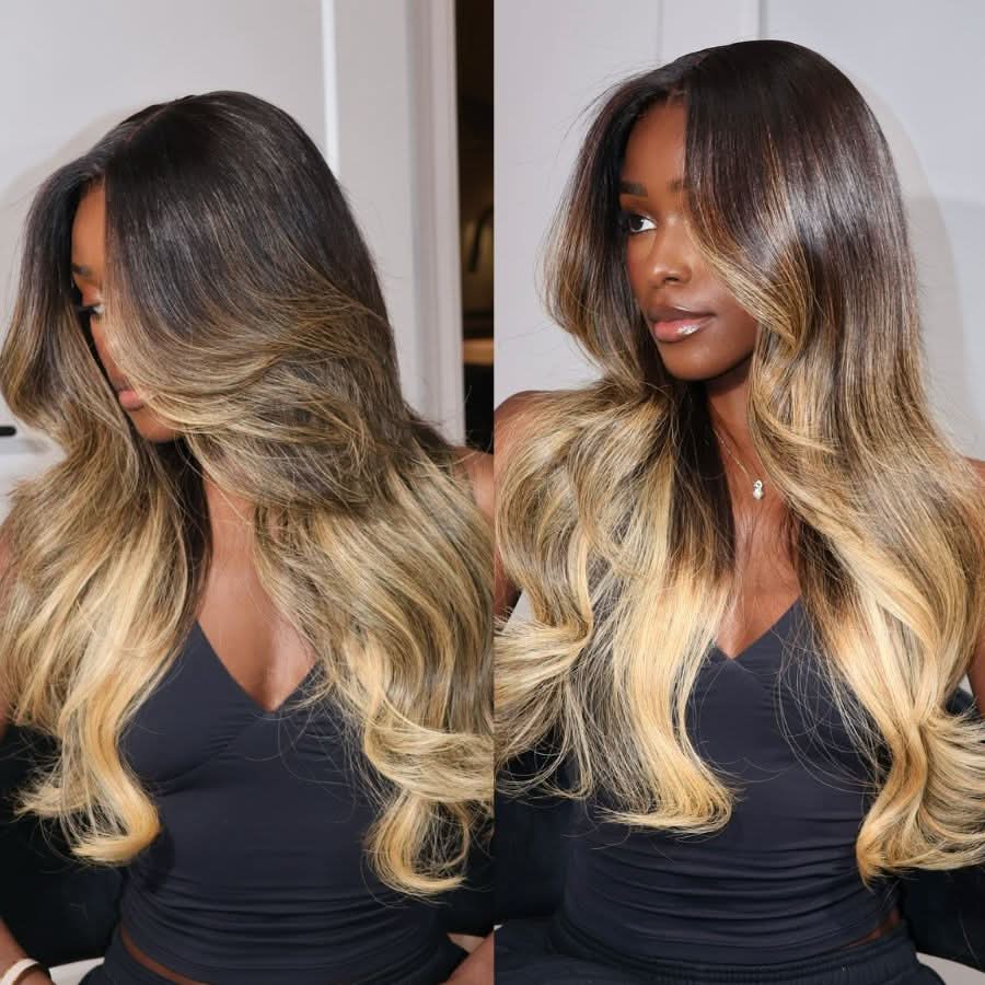 WOWANGEL Balayage Blonde Premium Raw Hair 13X6 HD Lace Frontal Wig