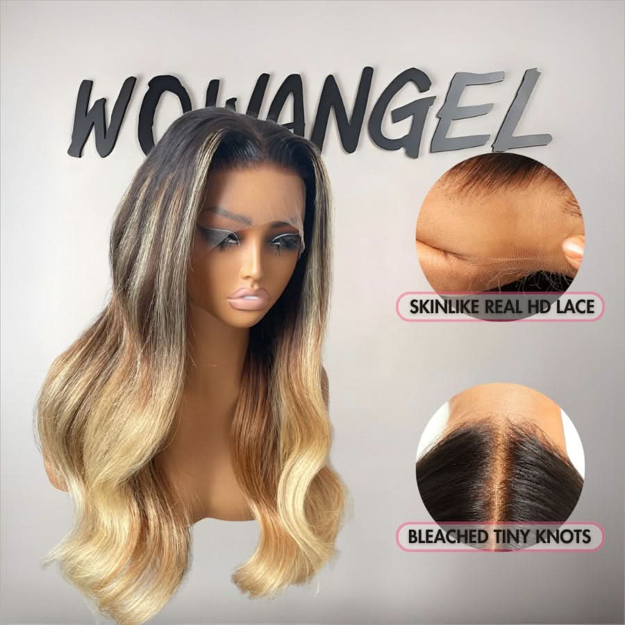 WOWANGEL Balayage Blonde Premium Raw Hair 13X6 HD Lace Frontal Wig - Image 4
