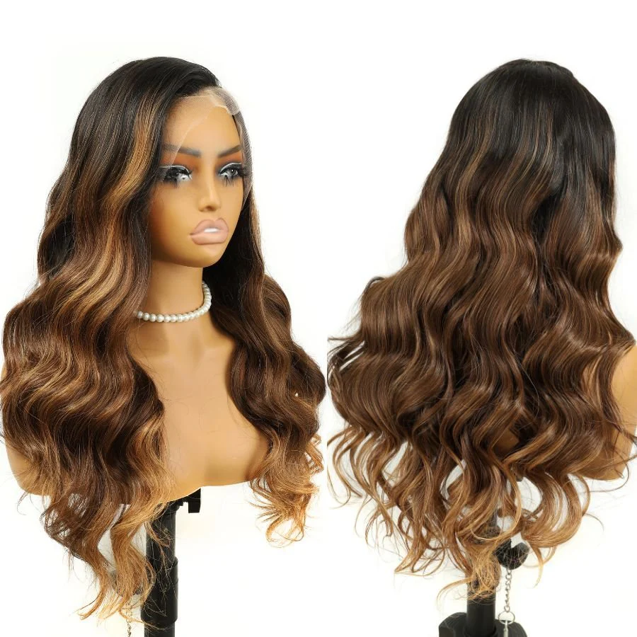 WOWANGEL Balayge Blonde HD Lace 13X6 Full Frontal Wig Pre Plucked Hairline - Image 3