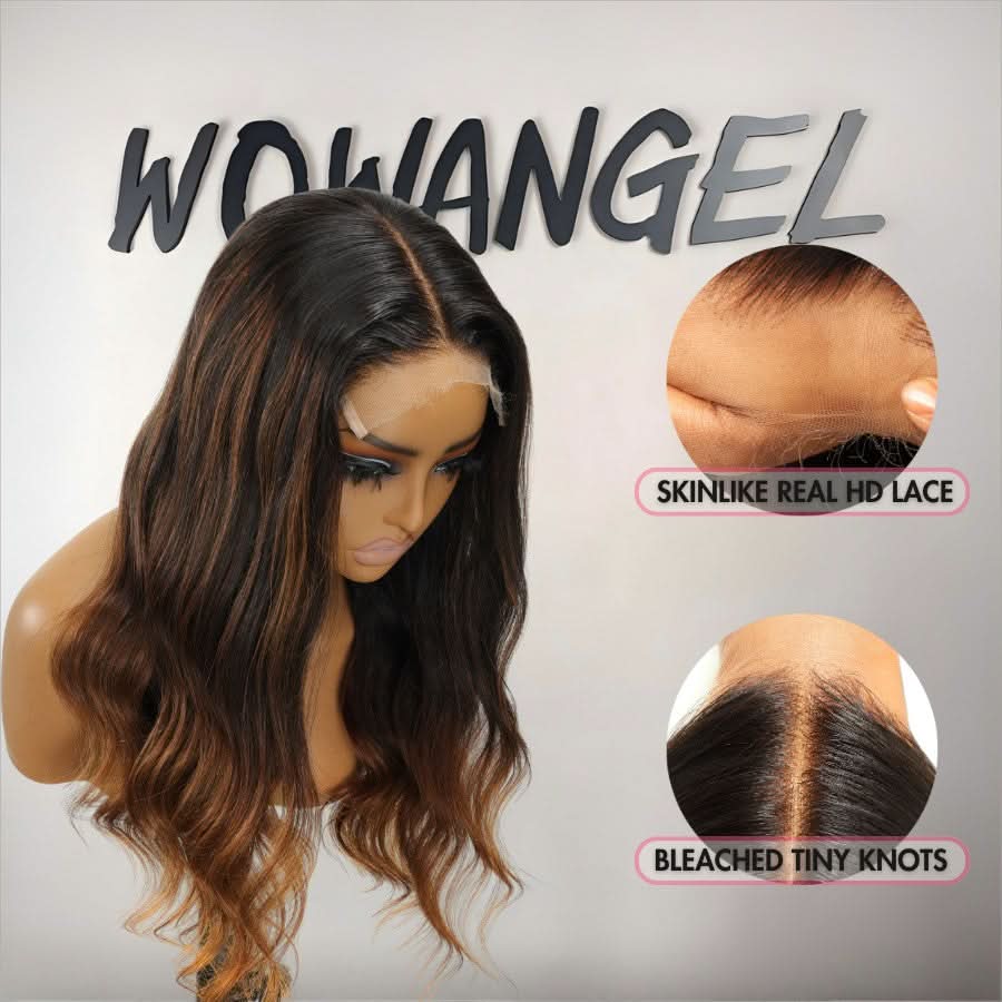 WOWANGEL Brown Highlight 5x5 Skinlike Real HD Lace Closure Wig - Image 2