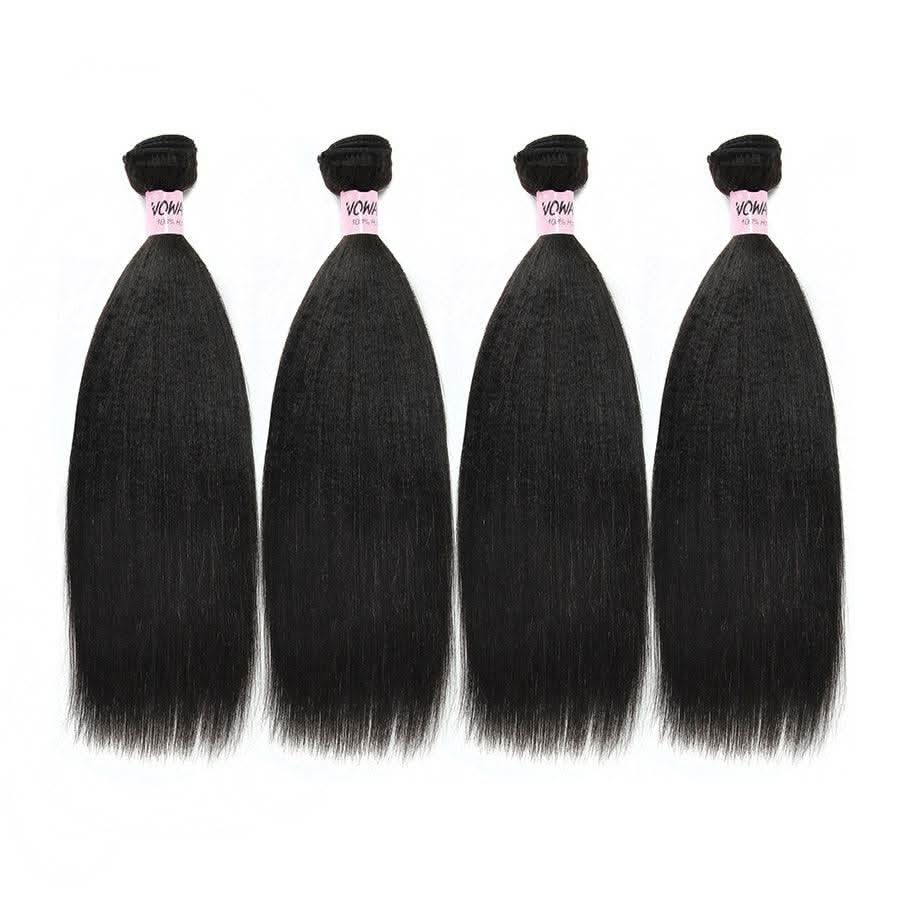 WOWANGEL Bundles Deal 4pcs 100% Human Hair Weaves Yaki/ Kinky Straight