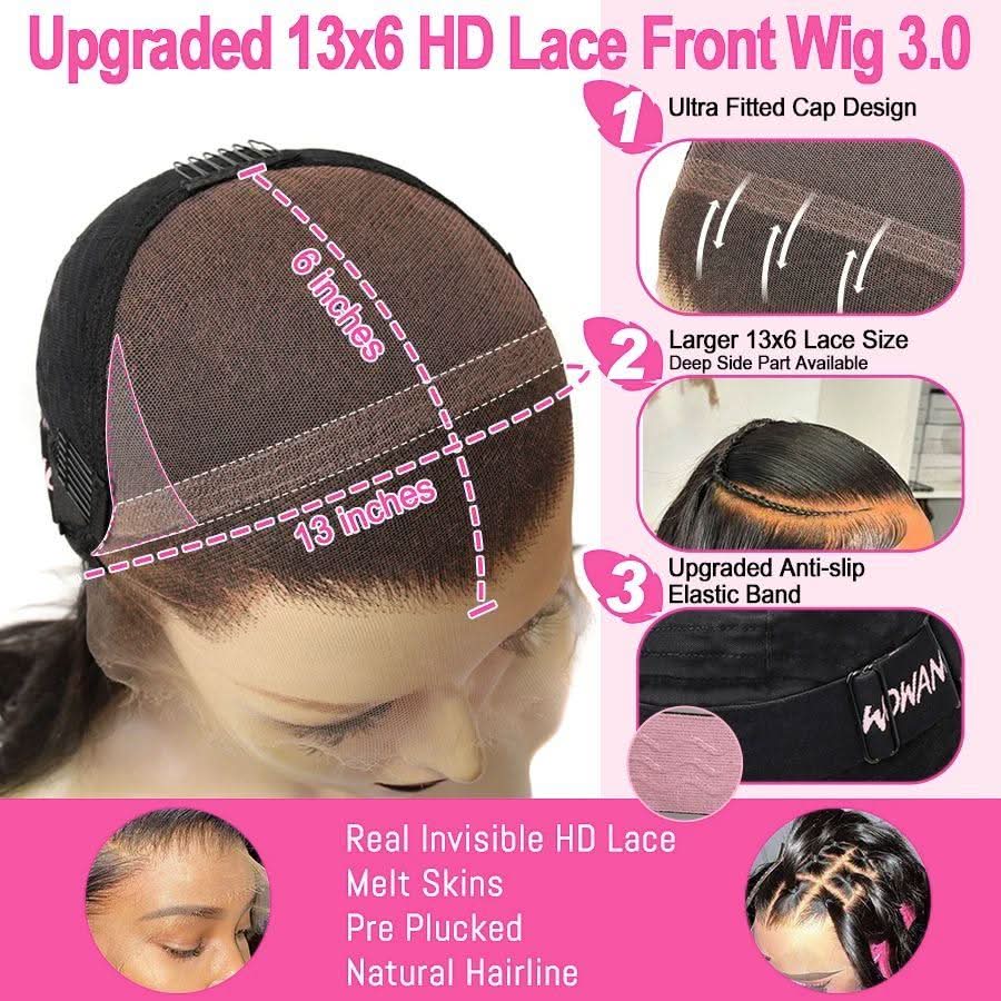 WOWANGEL Copper Brown 13x6 Skinlike Real HD Lace Front Wig with Dark Root - Image 7
