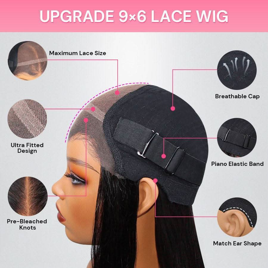 WOWANGEL Curtain Bangs Wigs Pre-Everything 9X6 Wear to Go Glueless Wig - Image 8