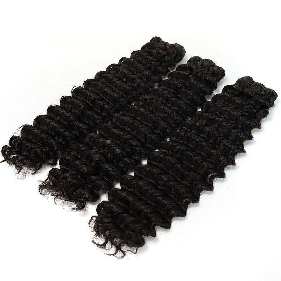 WOWANGEL Deep Wave Raw Hair Bundles Deal 3pcs 100% Human Virgin Hair Weaves - Image 4