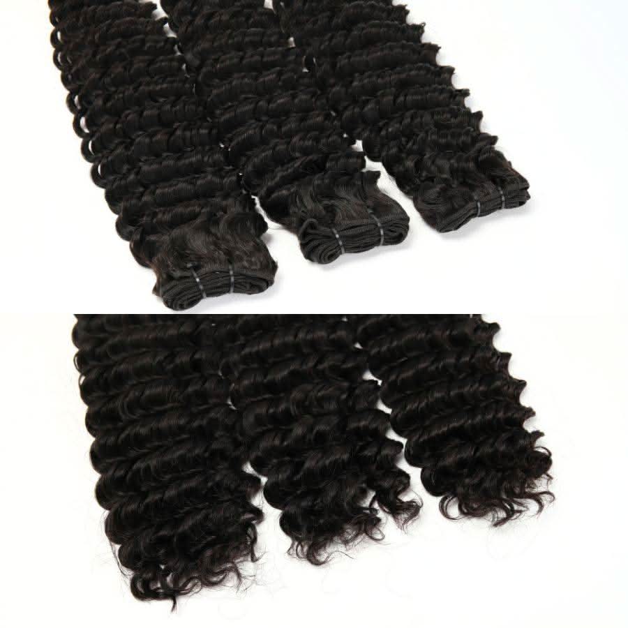 WOWANGEL Deep Wave Raw Hair Bundles Deal 3pcs 100% Human Virgin Hair Weaves - Image 5