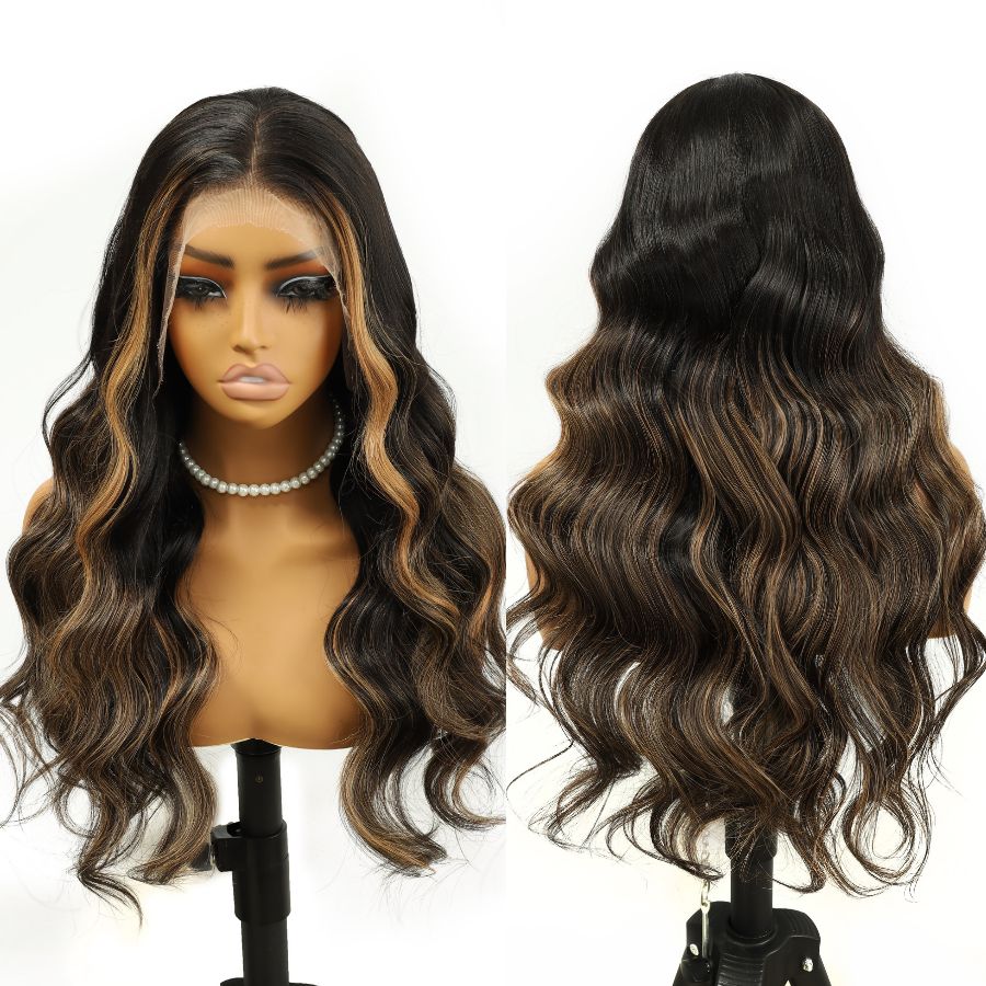 WOWANGEL Face-framing Highlights HD Lace 13X6 Full Frontal Wig Pre Plucked Hairline