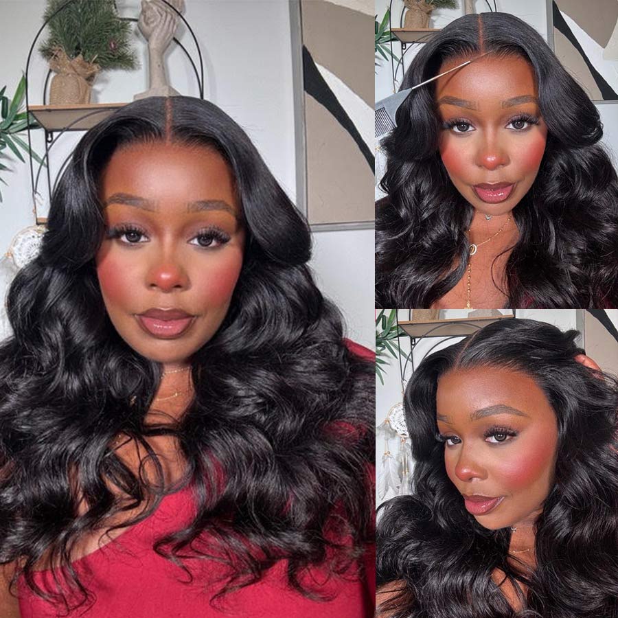 WOWANGEL Jet Black 7X6 Drawstring Glueless Wigs Wear to Go HD Lace Wigs - Image 3
