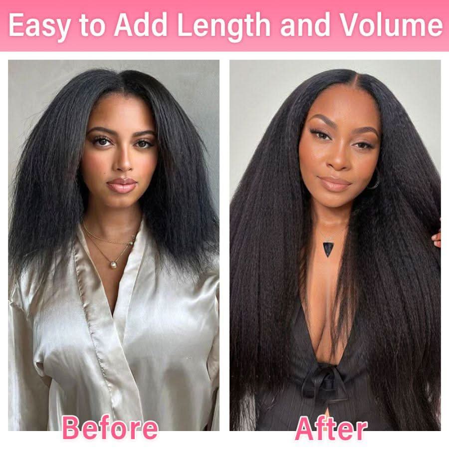 USA Shipping | Kinky Straight Classic Lace Weft Clip Ins Hair Extensions - Image 5