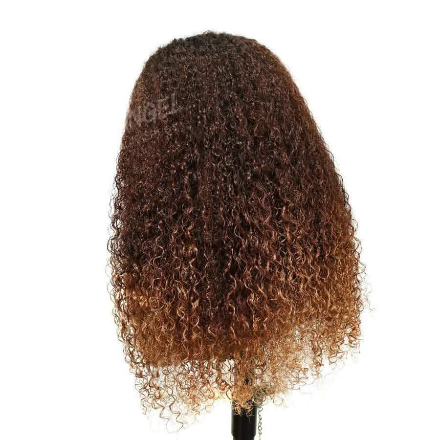 WOWANGEL Ombre Blonde 360 Invisible Strap HD Lace Wig Curly Pre Plucked Clean Hairline - Image 4