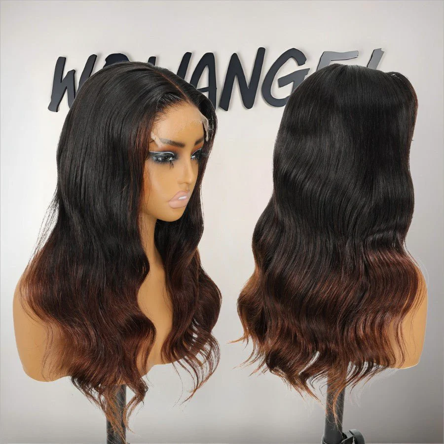 WOWANGEL Ombre Brown 5x5 Skinlike Real HD Lace Closure Wig - Image 3