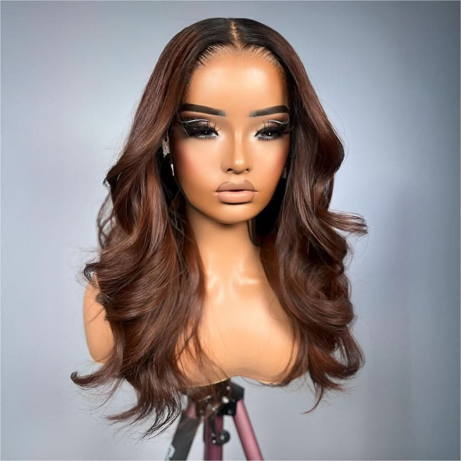WOWANGEL Ombre Brown 7X6 Drawstring Glueless Wigs HD Lace Wigs - Image 3