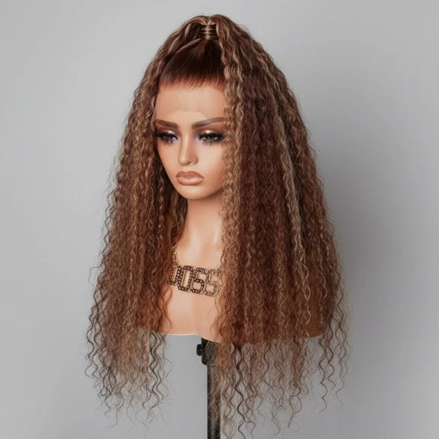 WOWANGEL P4/27 Highlight 13x6 Skinlike Real HD Lace Front Wig Curly Hair - Image 2