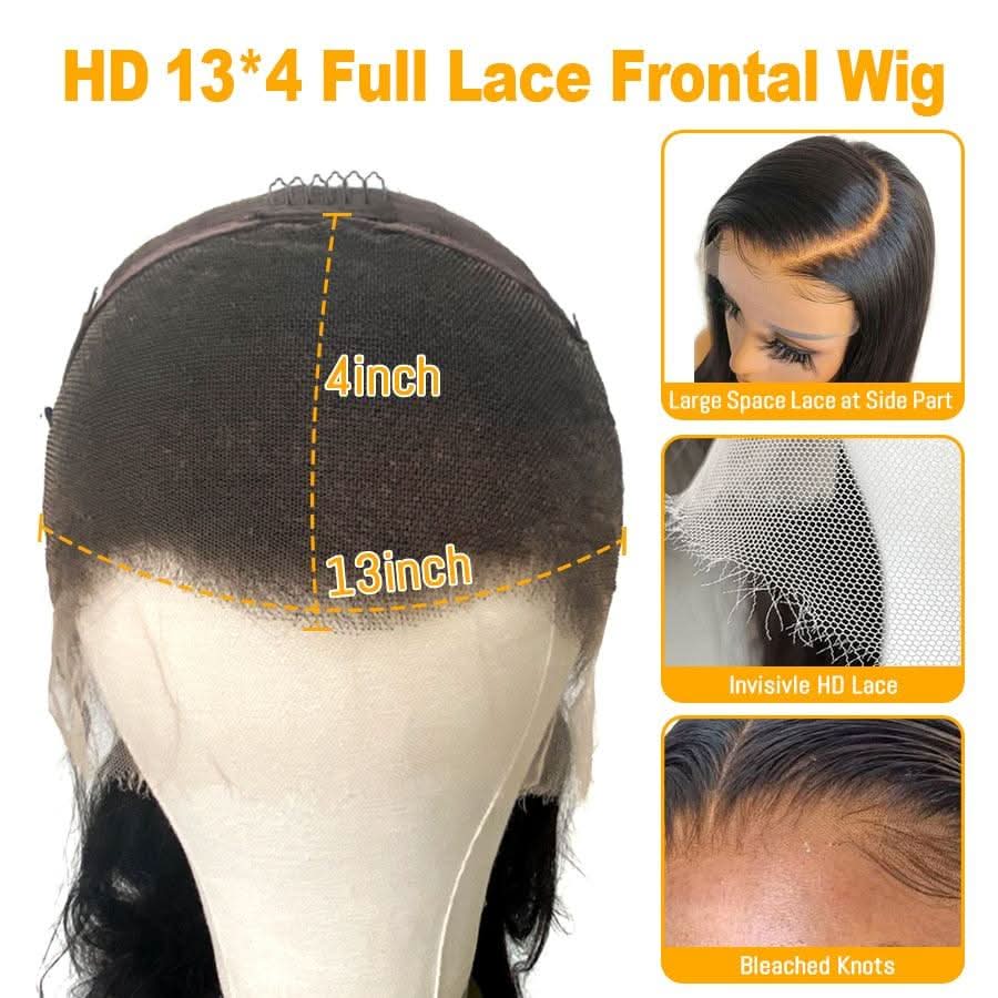 USA Shipping | 13X4 HD Full Lace Frontal Wig Deep Wave 180% Density - Image 6