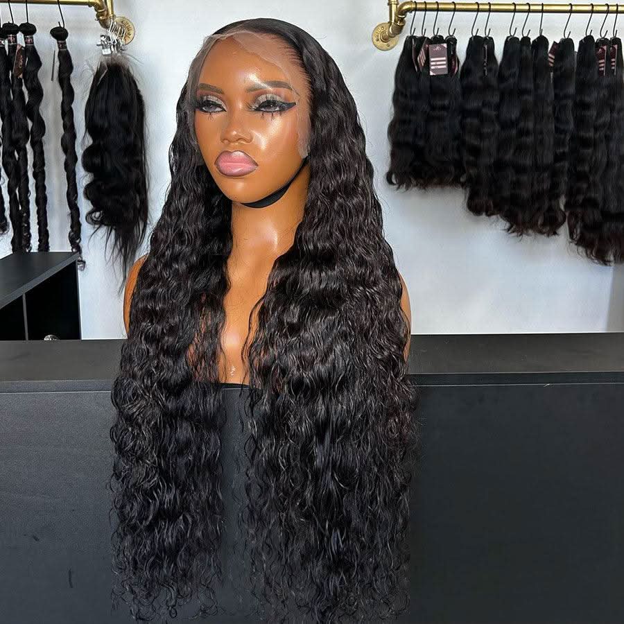 WOWANGEL 13X6 HD Lace Full Frontal Wig Nature Wave Pre Plucked Seamless Hairline - Image 3