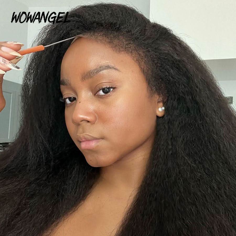 WOWANGEL 4C Edges 360 Invisible Strap HD Lace Wig Kinky Straight - Image 5