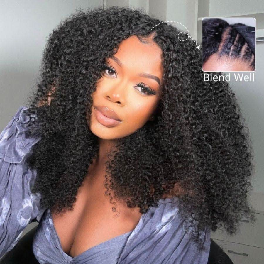 WOWANGEL V Part Wigs Kinky Curly Beginner Friendly Glueless U Part Wigs - Image 2