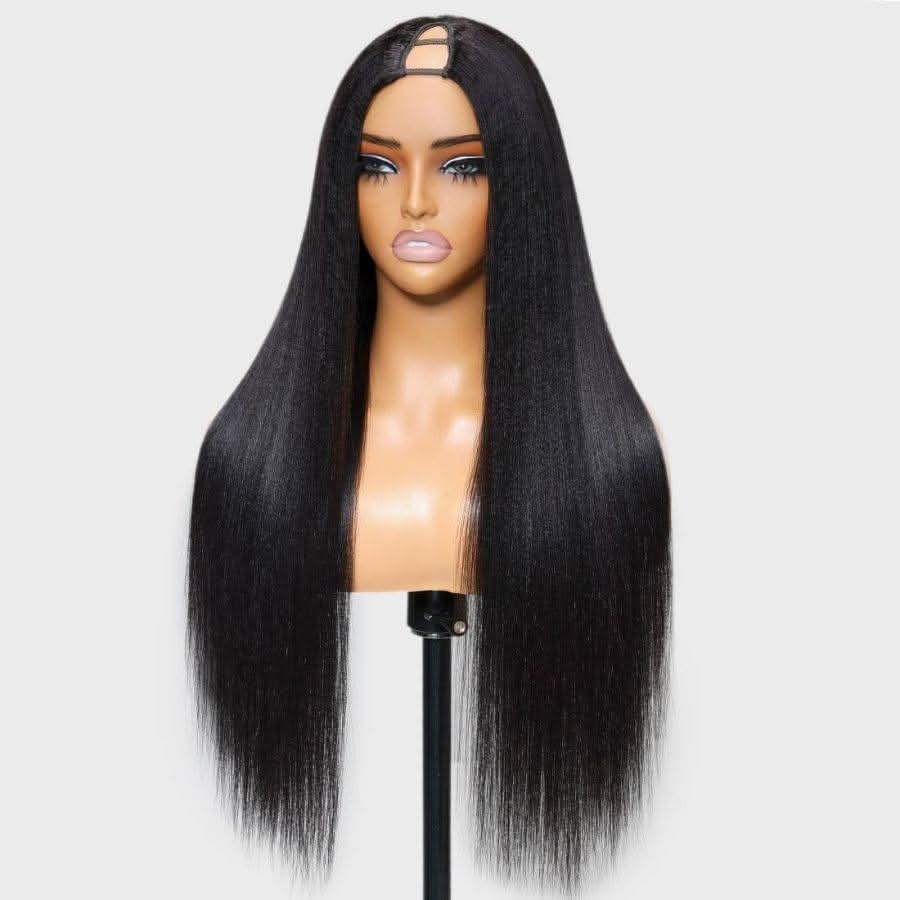 WOWANGEL V Part Wigs YAKI Straight Beginner Friendly Glueless U Part Wigs - Image 4