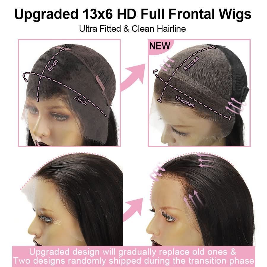 WOWANGEL Straight 13X6 HD Lace Full Frontal Wigs Premium Raw Hair - Image 6